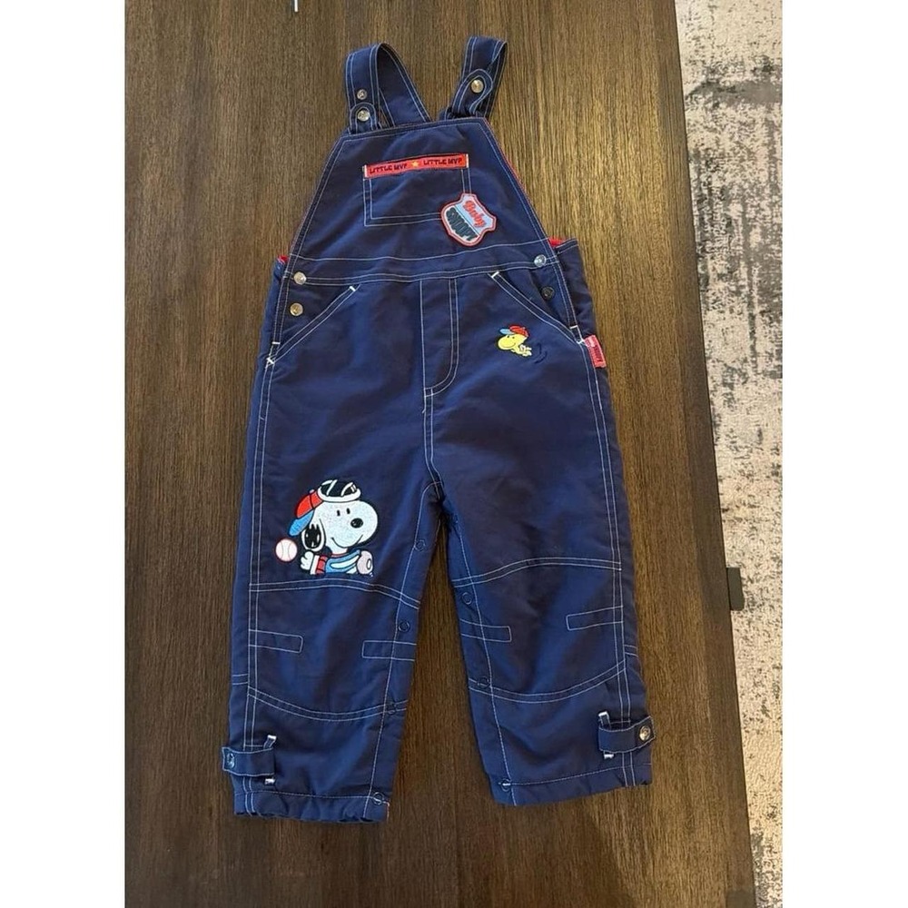 Baby  Snoopy Blue Insulated Overalls 24 Months Embroidered Snoopy Woodstock